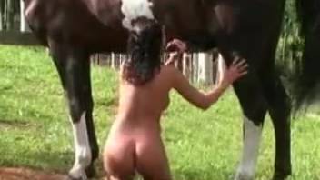 Beast pounds her gaping pussy with intense force