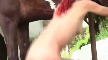 Monster penetrates her narrow pussy with fierce intensity