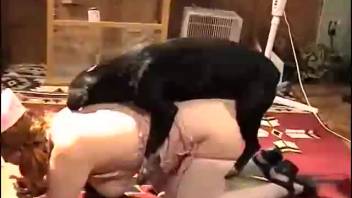 Petite chick bangs a lustful deity her own size