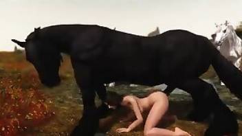 Incredible Skyrim horse hentai video