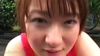 Bestiality with a stunning Japanese woman