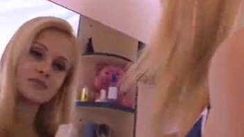 Canine intercourse films featuring a young blonde teenager