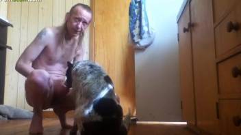 Elderly guy screwing beasts on film