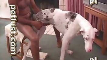 Hot dude fucking a dog from behind